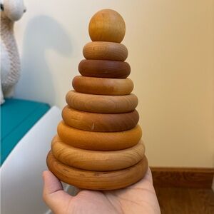 Wooden story natural wood stacking toy tower